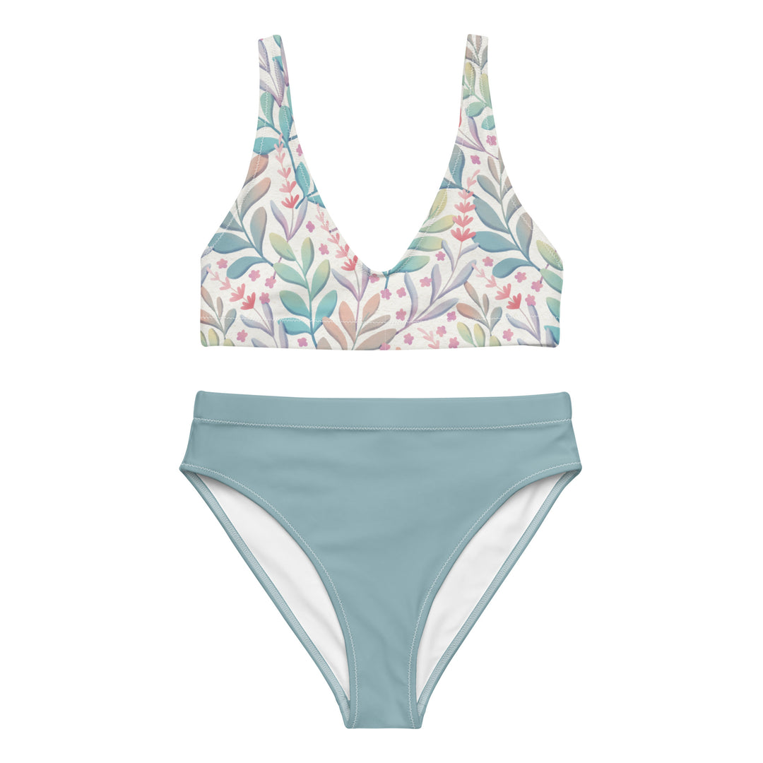 High Waisted Bikini Nature Print Top