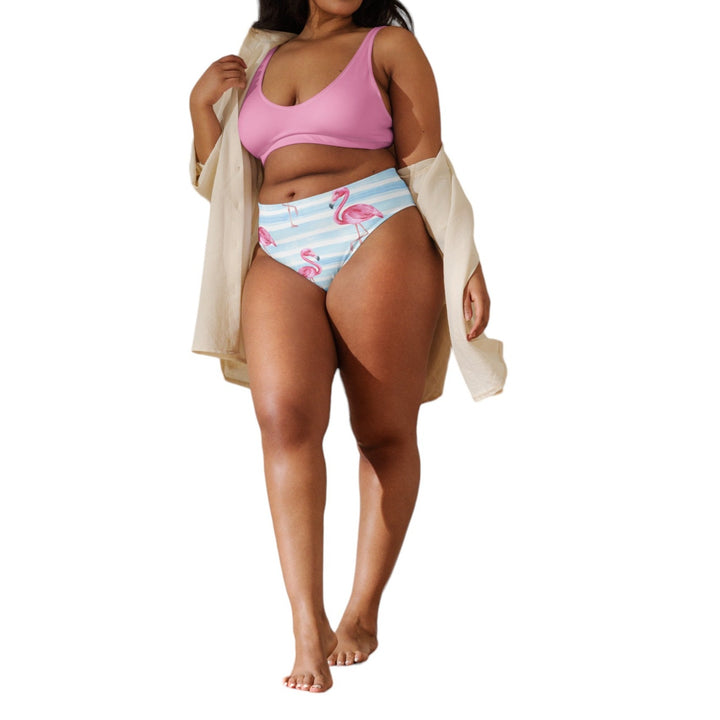 Flamingo Trail High Waisted Bikini by BOHIQ