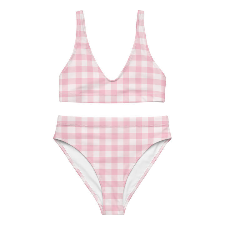 Pink Gingham High Waisted Bikini