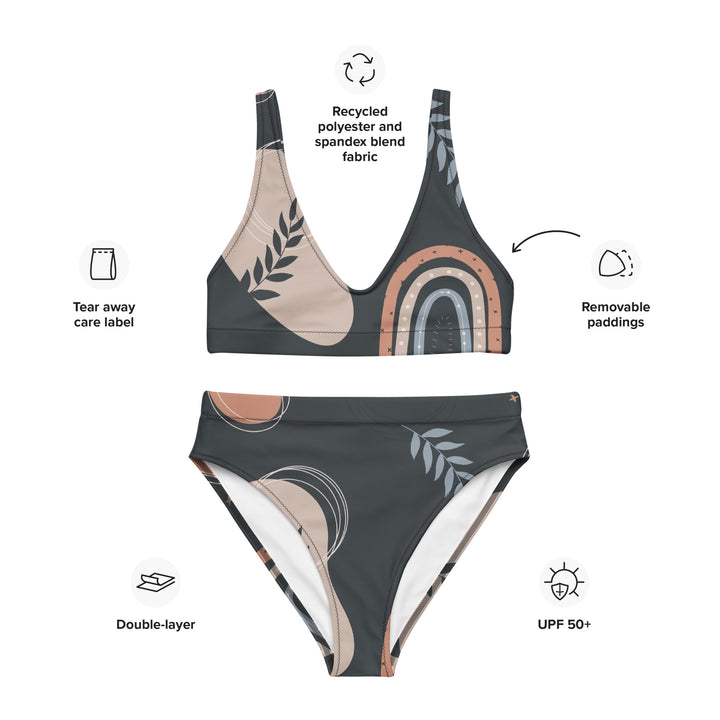 Faded Black High Waist Bikini Set