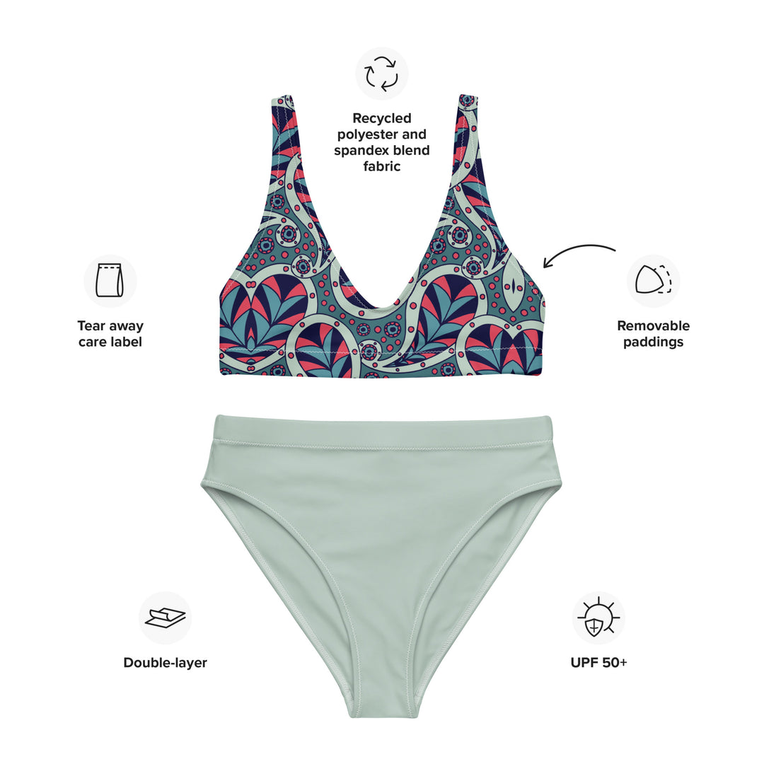 Conch Paisley High Waisted Bikini