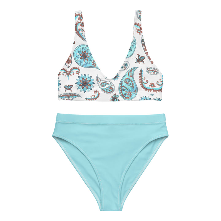 Blizzard Blue Paisley High Waisted Bikini