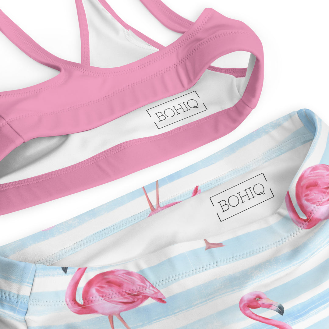 Flamingo Trail High Waisted Bikini by BOHIQ