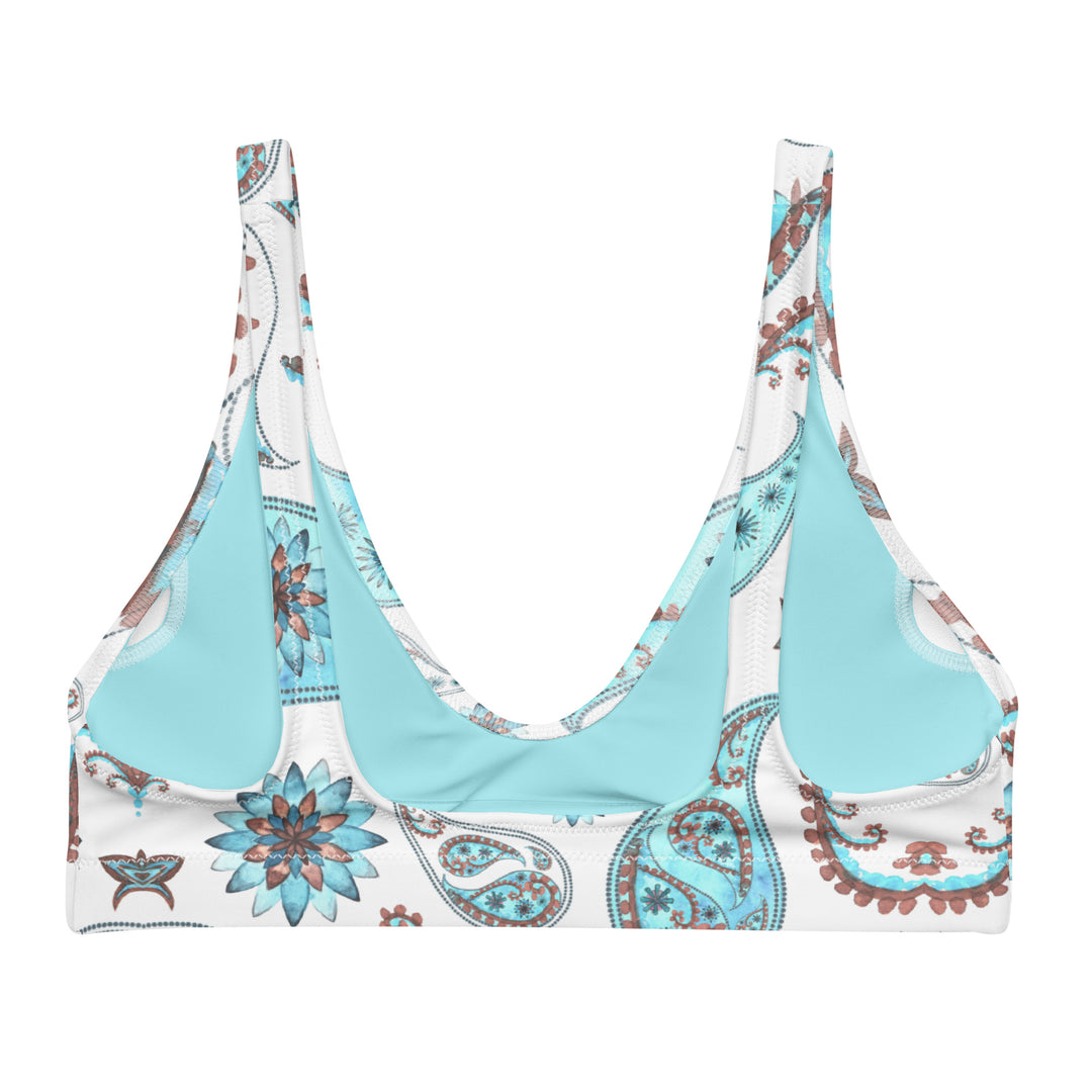 Blizzard Blue Paisley Bralette Bikini Top