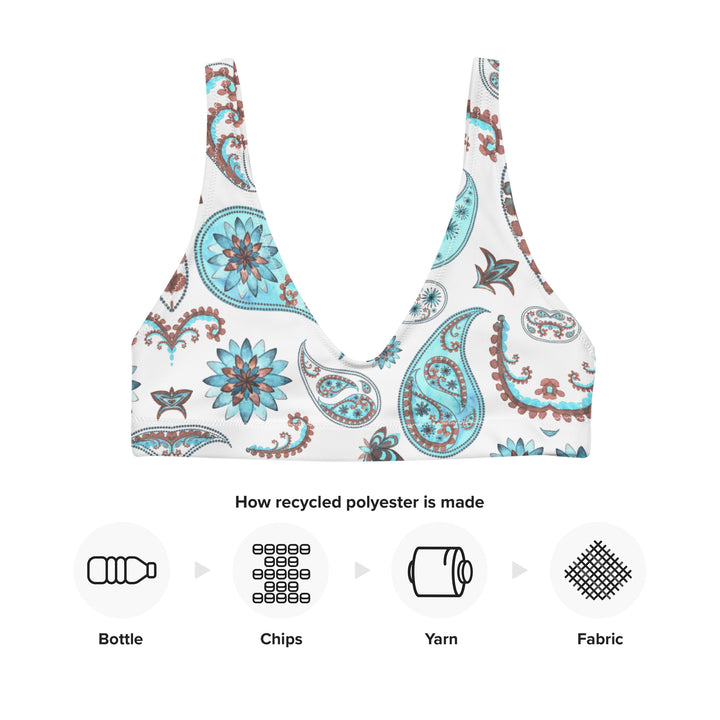 Blizzard Blue Paisley Bralette Bikini Top