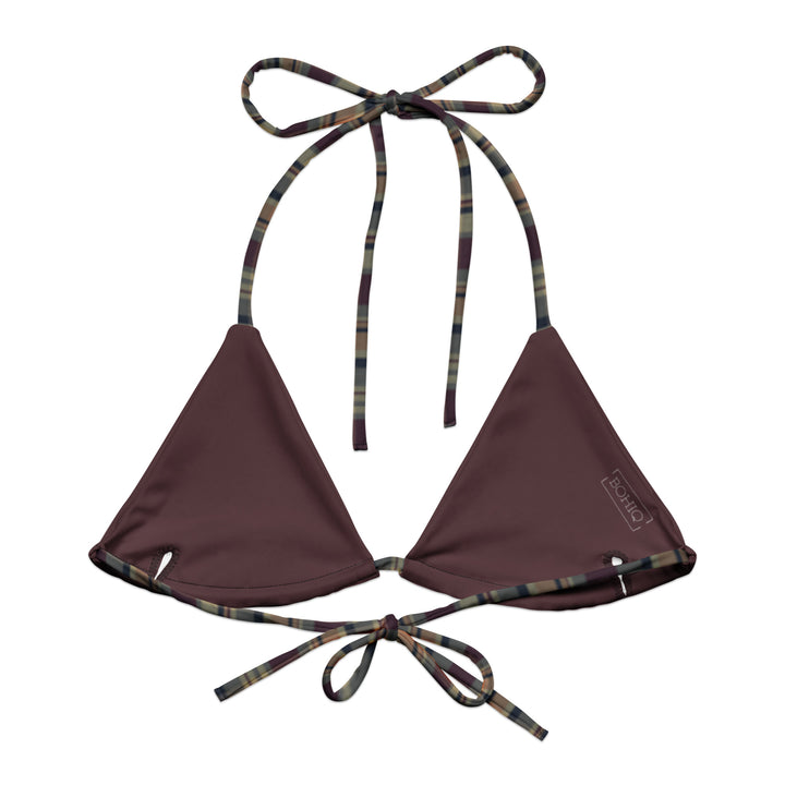 Earthy Plaid Bikini Top