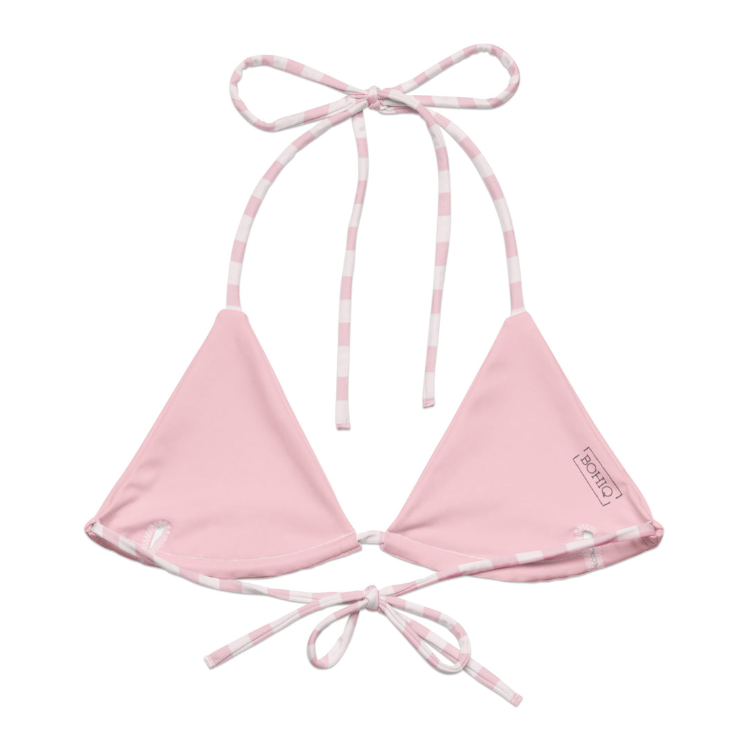 Pink Gingham Bikini Top