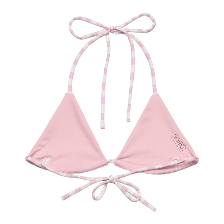 Pink Gingham Bikini Top
