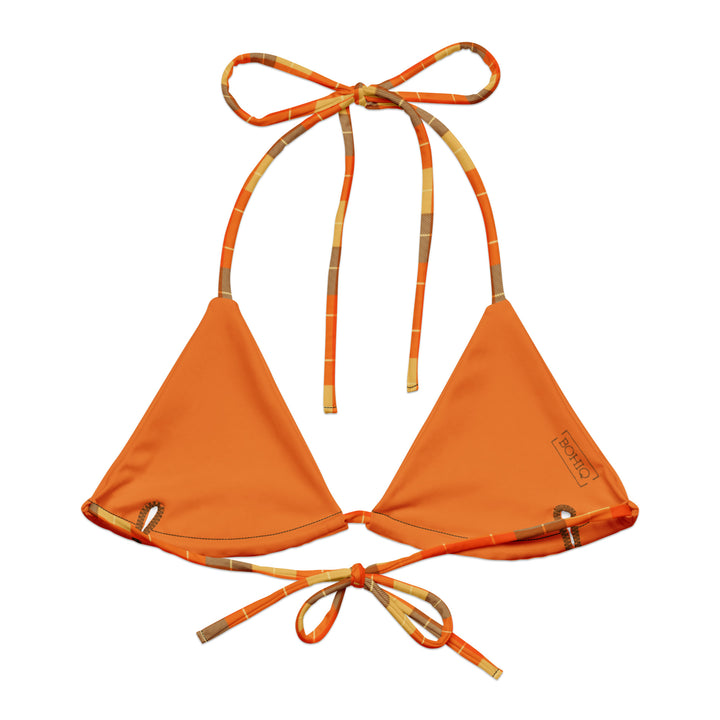 Pumpkin Spice Plaid String Bikini Top