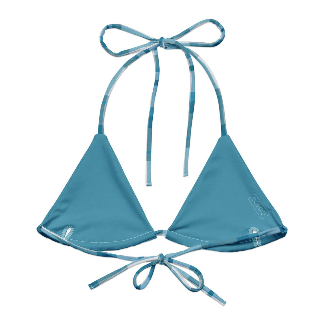 Winter Frost Plaid Bikini Top - Eco-Friendly - BOHIQ