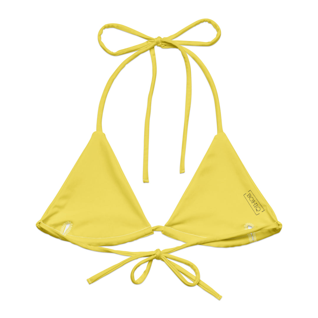 Yellow Polka Dot Bikini Top