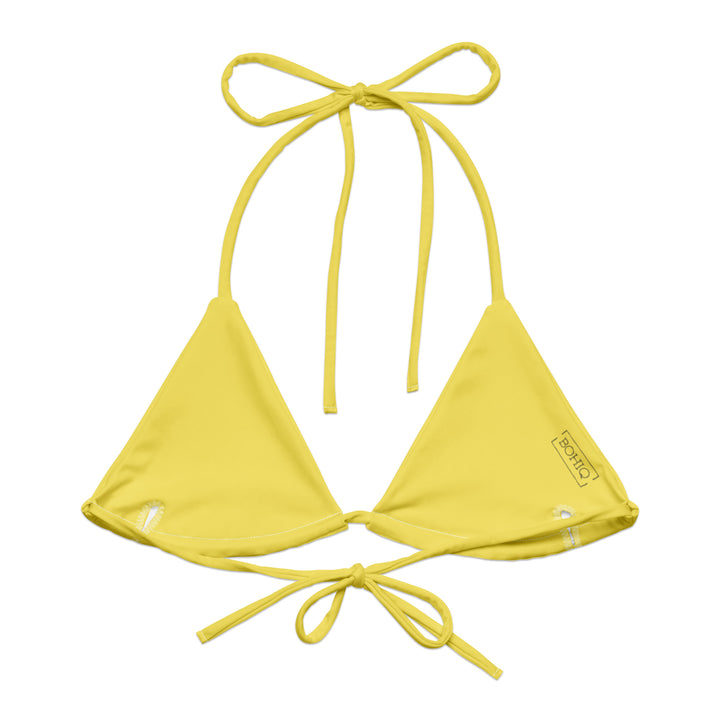 Yellow Polka Dot Bikini Top