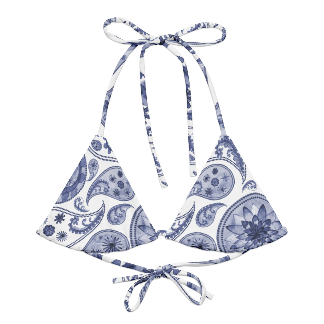 Cadet Blue Paisley Bikini Top