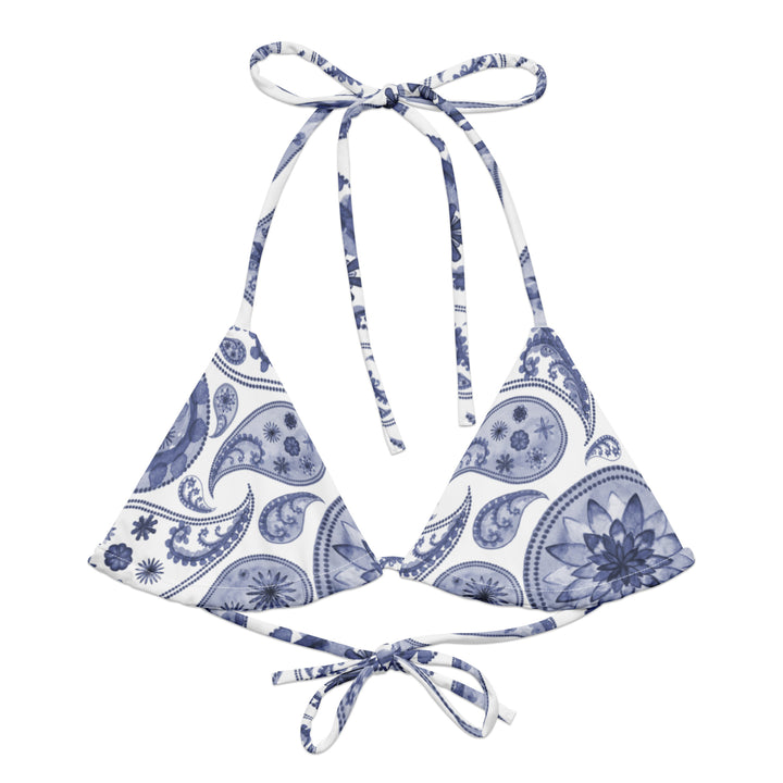 Cadet Blue Paisley Bikini Top