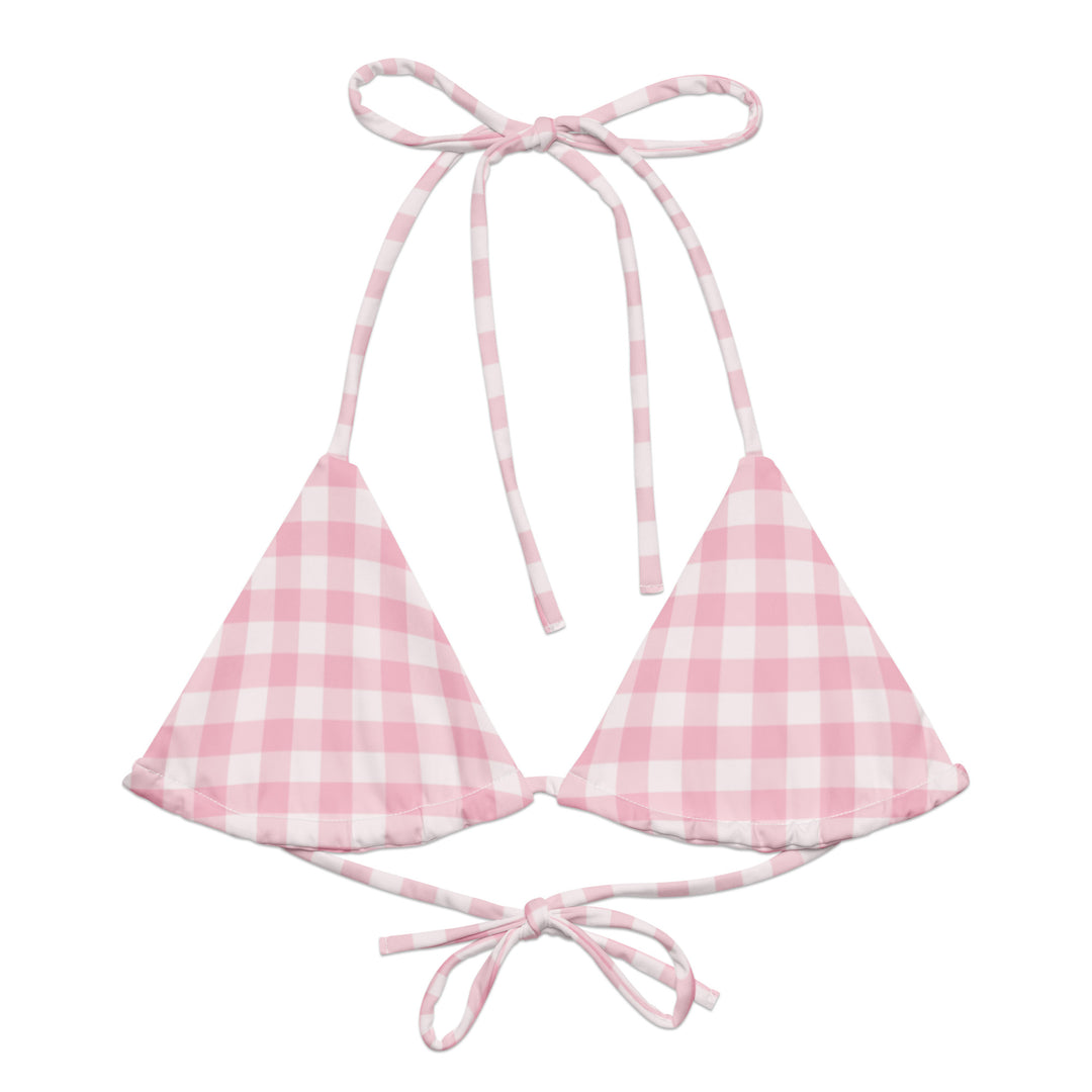 Pink Gingham Bikini Top