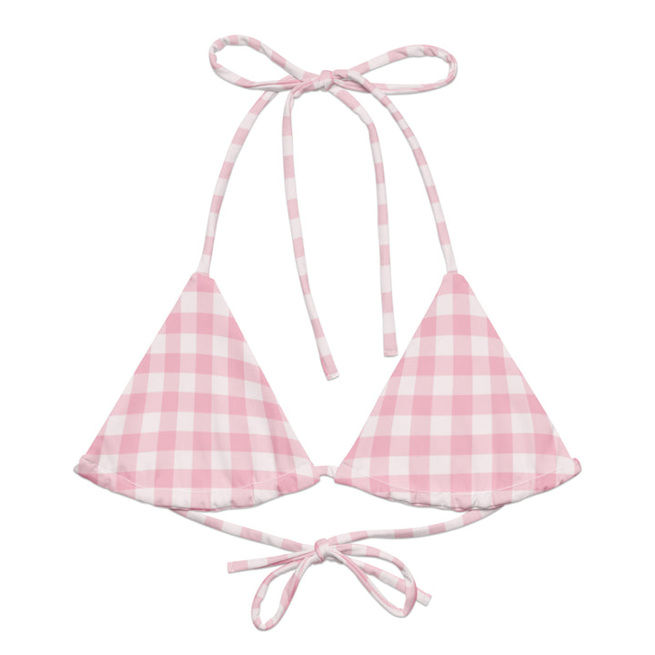 Pink Gingham Bikini Top
