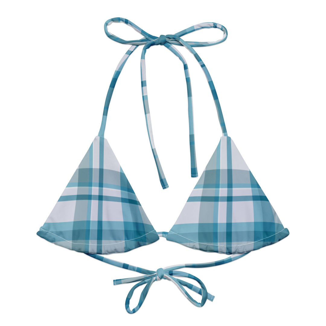 Winter Frost Plaid Bikini Top - Eco-Friendly