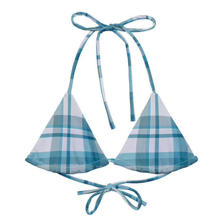 Winter Frost Plaid Bikini Top - Eco-Friendly