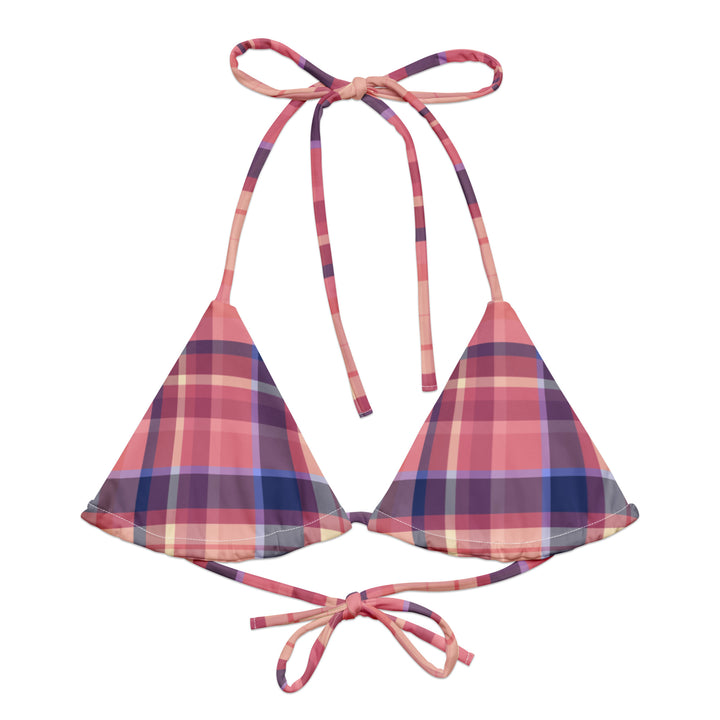 lilac dream plaid string bikini top