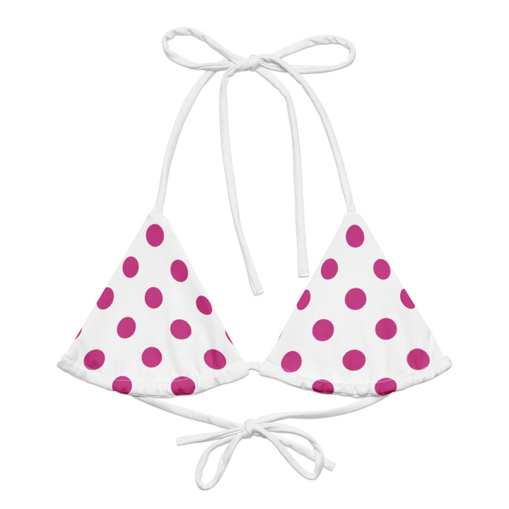 White Polka Dot Bikini Top