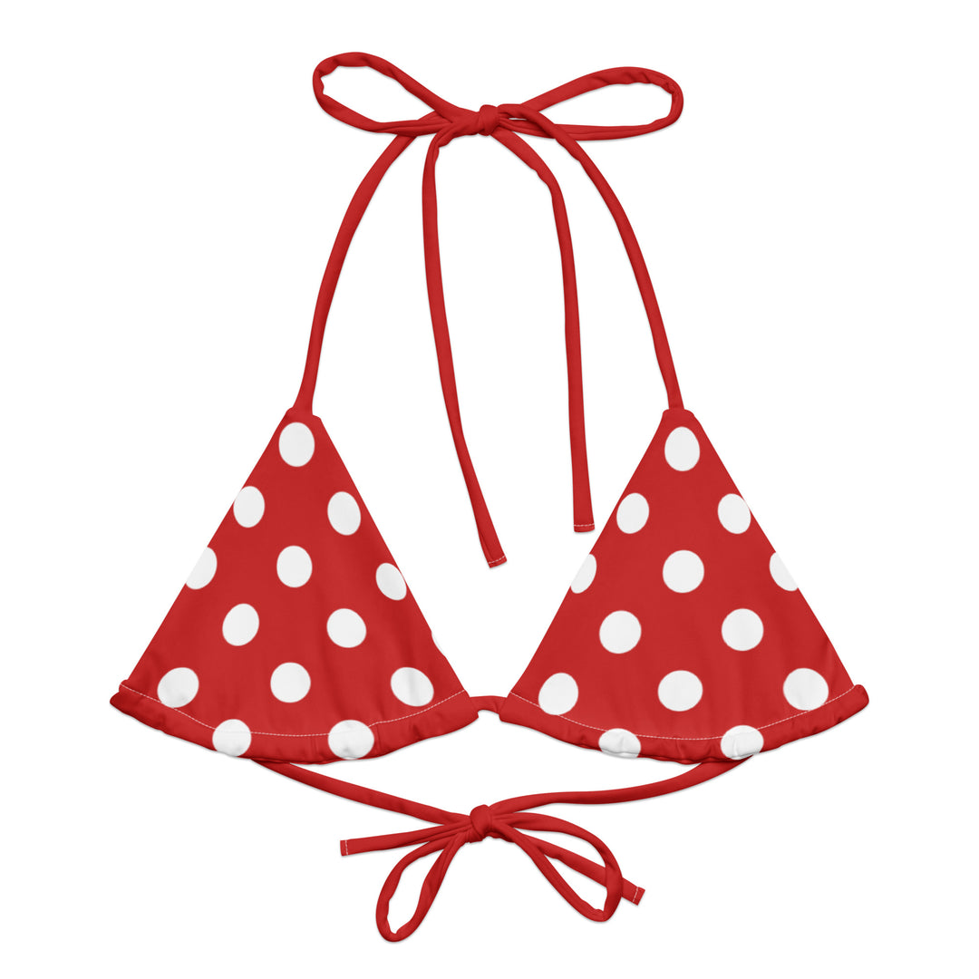 Red Polka Dot Bikini Top