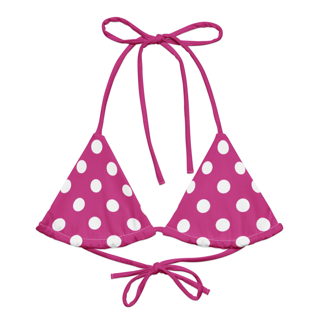 Fuchsia Polka Dot Bikini Top BOHIQ