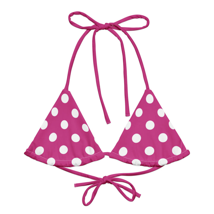 Fuchsia Polka Dot Bikini Top BOHIQ
