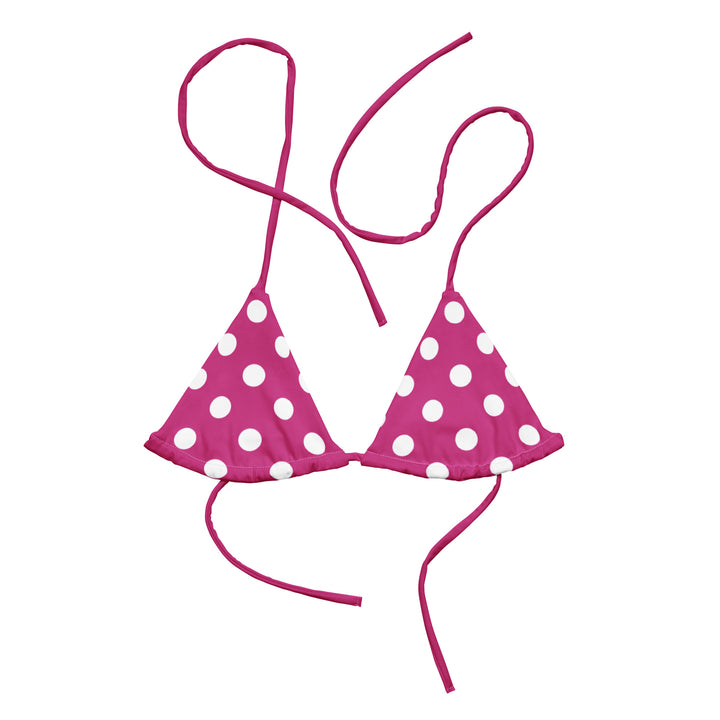 Fuchsia Polka Dot Bikini Top