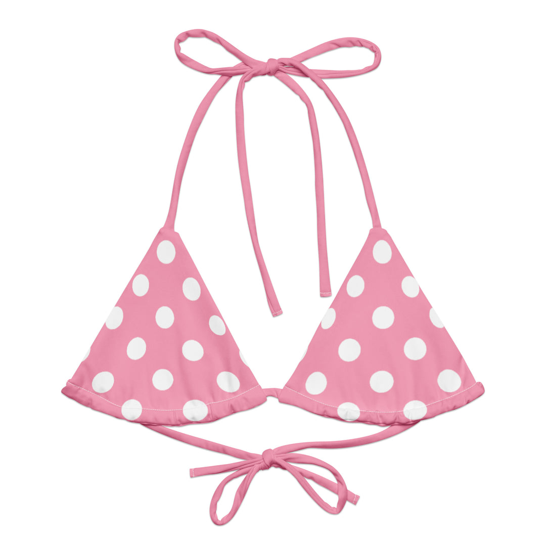 Pink Polka Dot Bikini Top