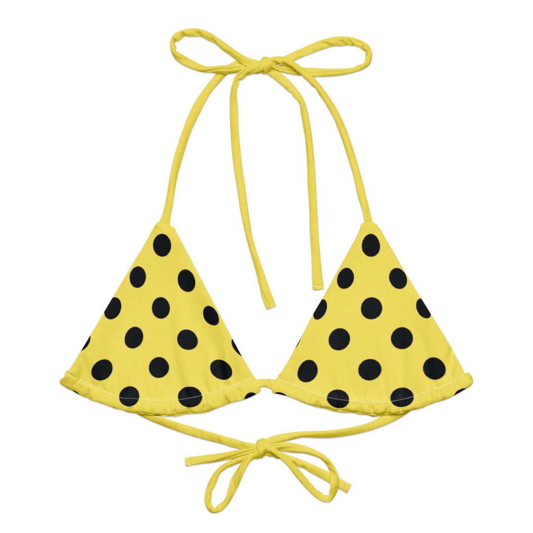 Yellow Polka Dot Bikini Top