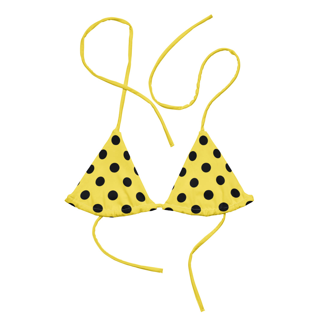 Yellow Polka Dot Bikini Top