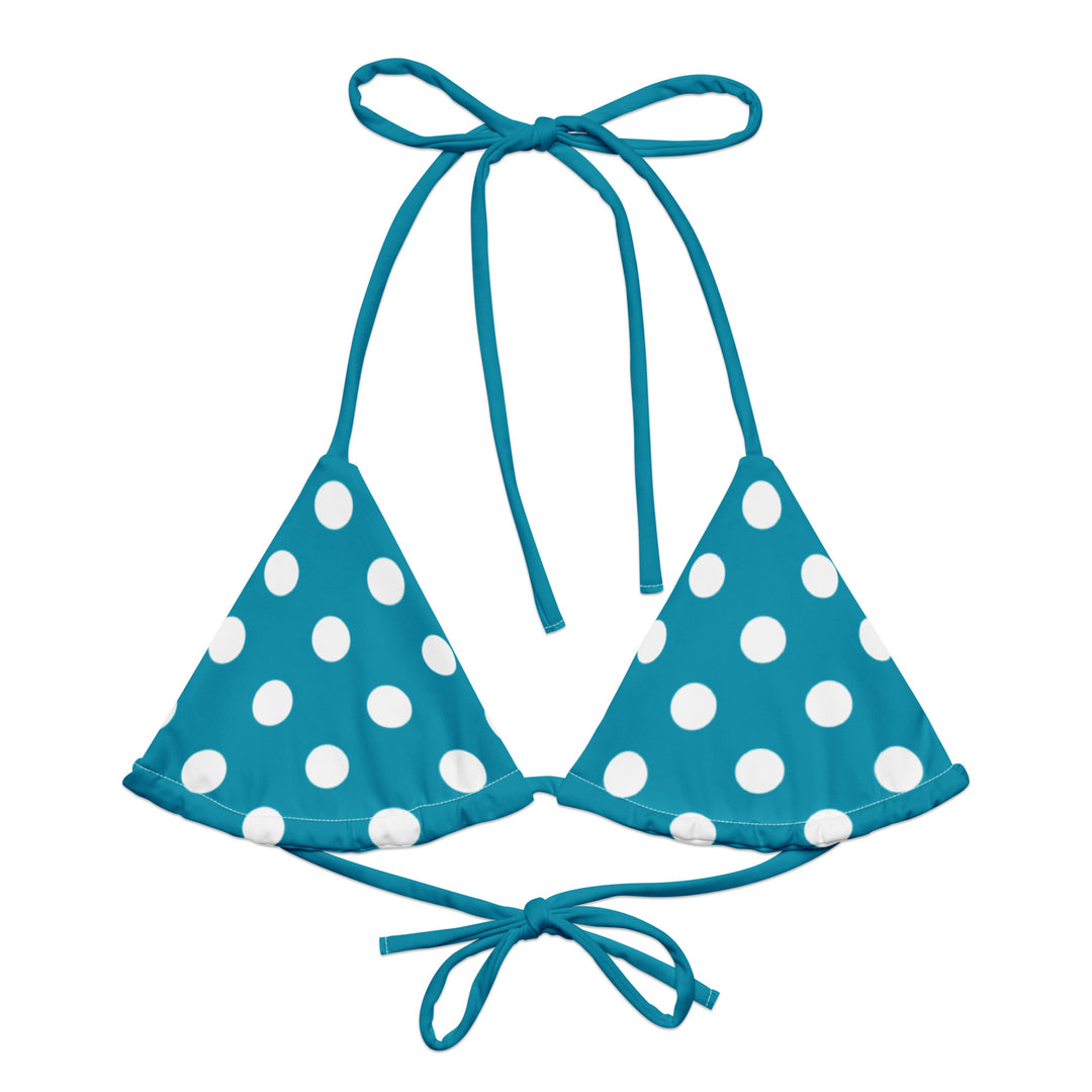 Turquoise Polka Bikini Top