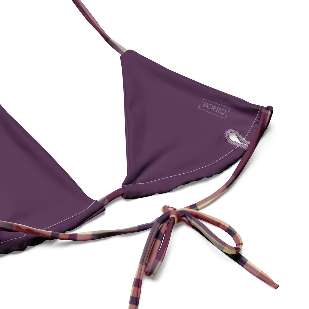 Lavender Haze Plaid String Bikini Top