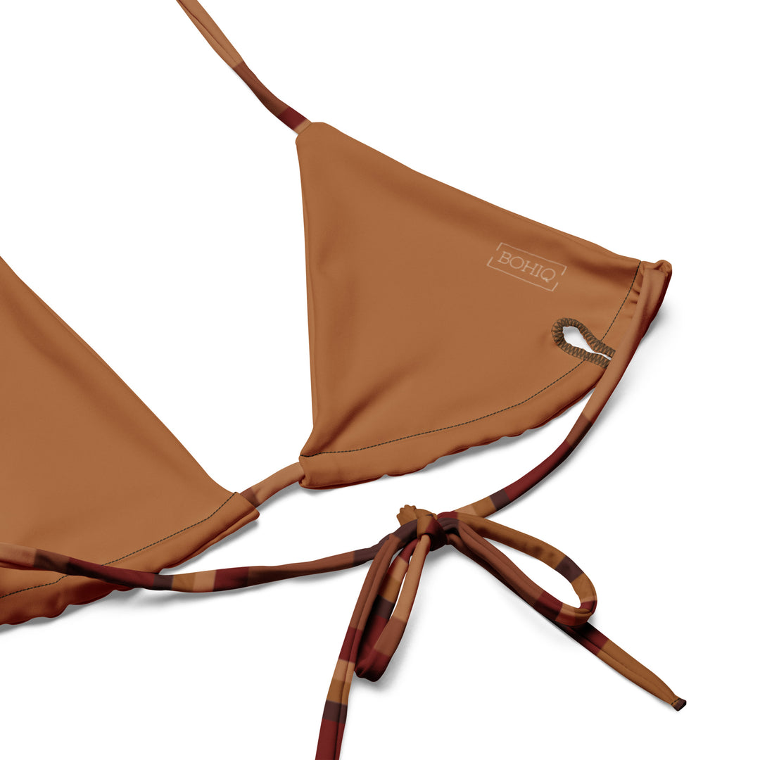 Sunset Plaid String Bikini Top