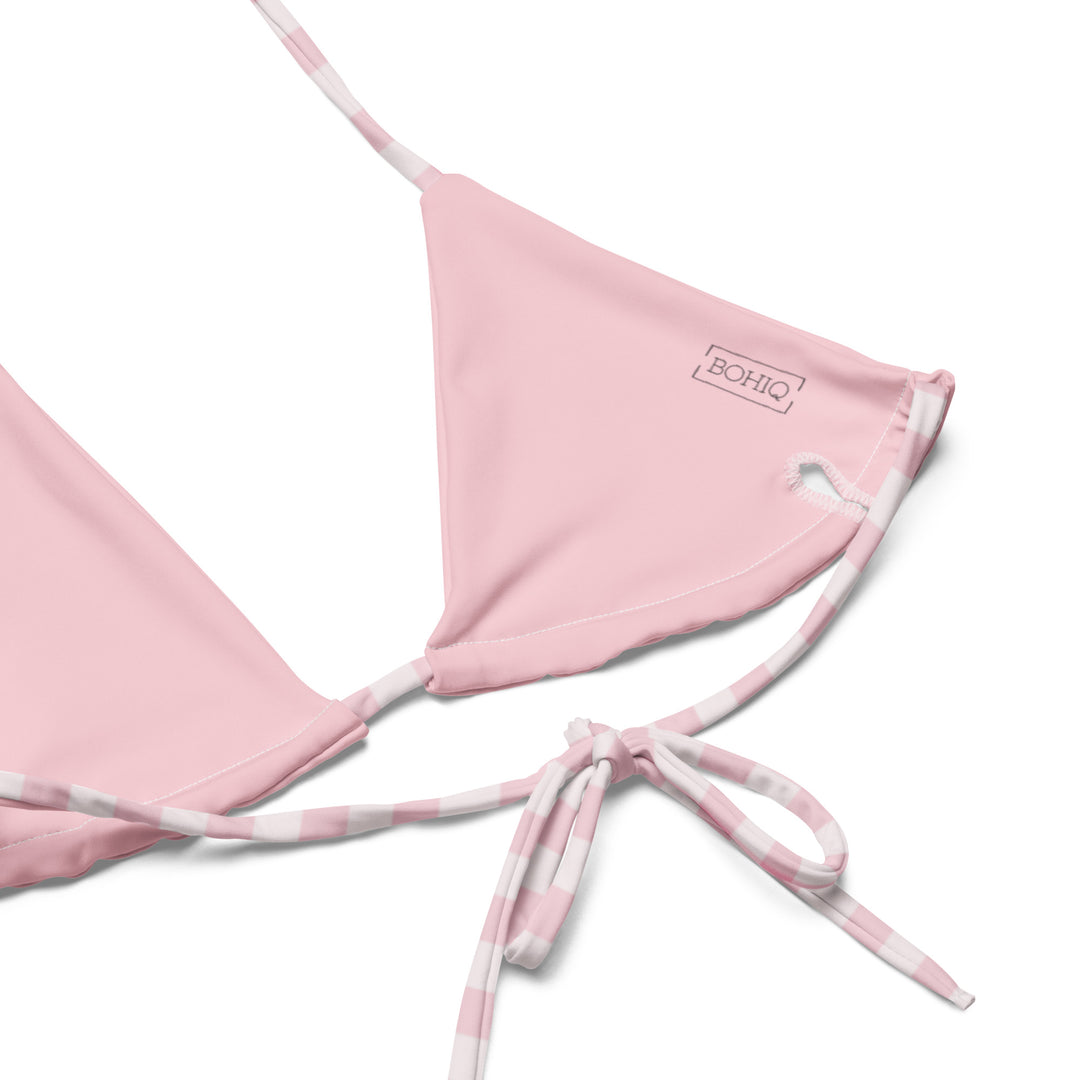Pink Gingham Bikini Top