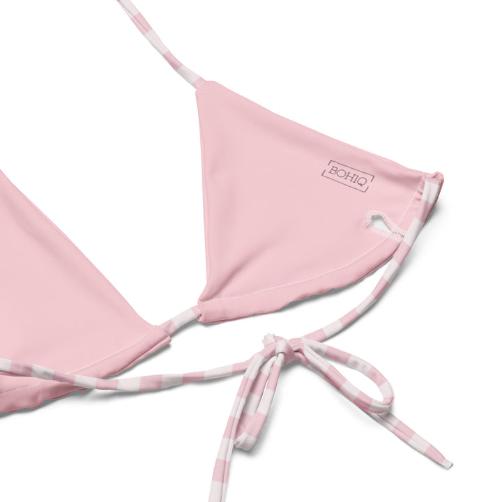 Pink Gingham Bikini Top