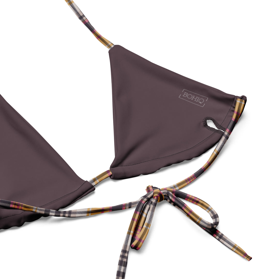 BOHIQ Contessa Plaid String Bikini Top