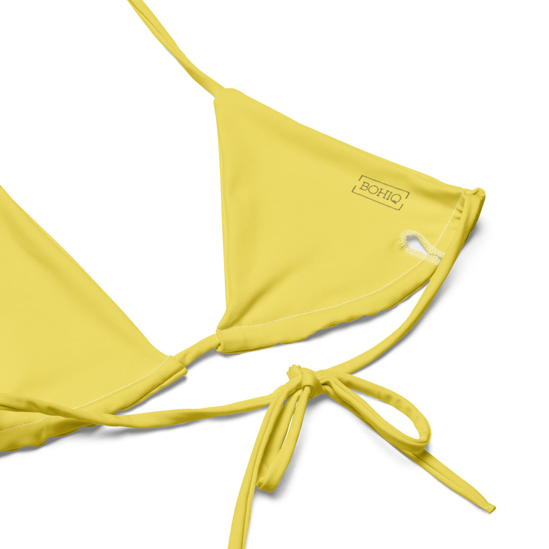 Yellow Polka Dot Bikini Top