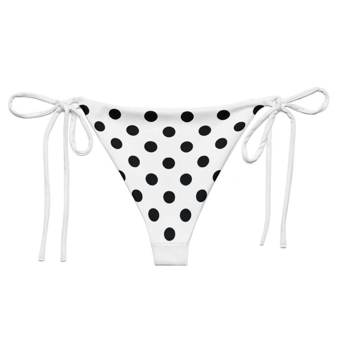 White Bikini Bottom with Black Polka Dots