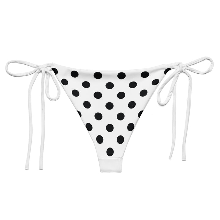 White Bikini Bottom with Black Polka Dots