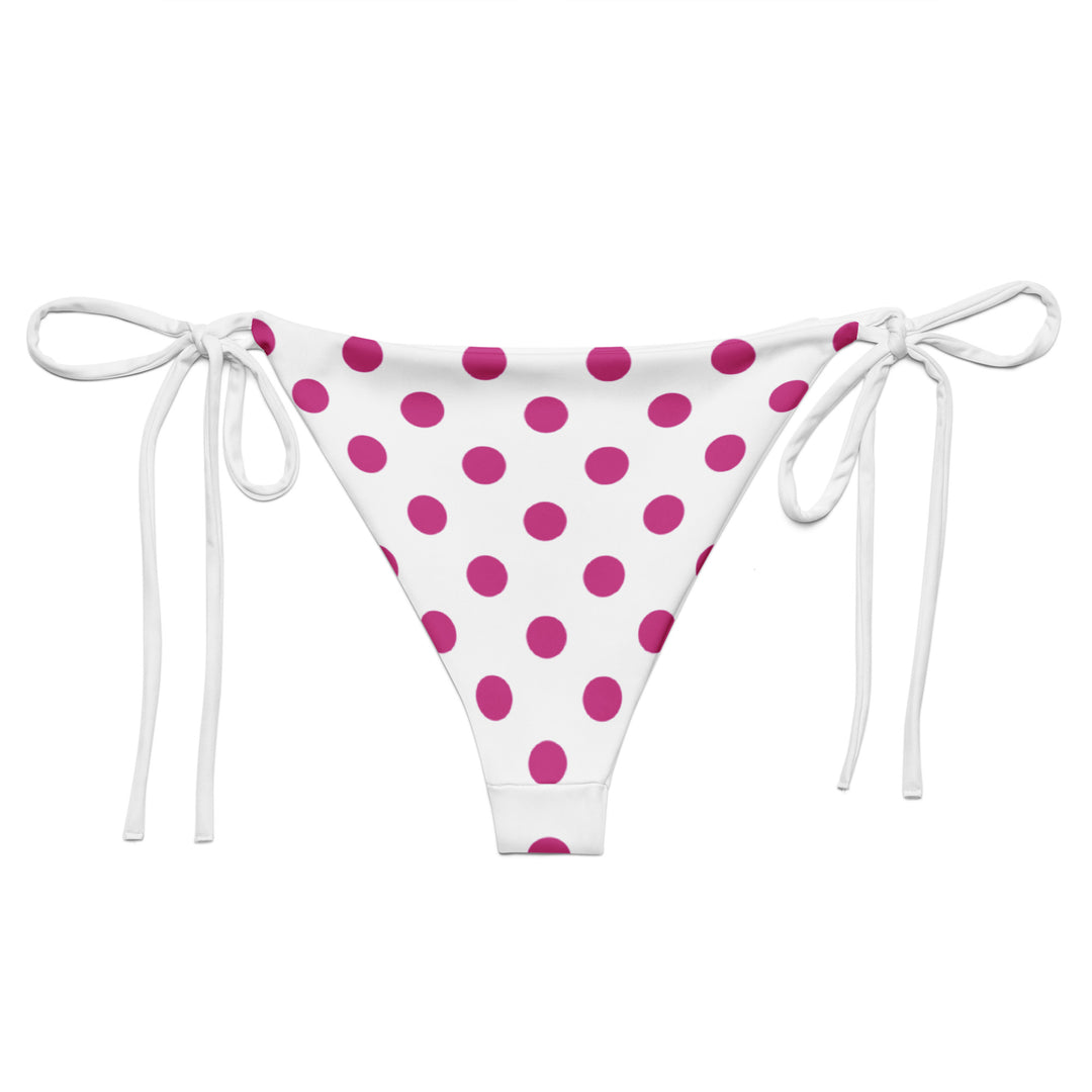 White Polka Dot String Bikini Bottom