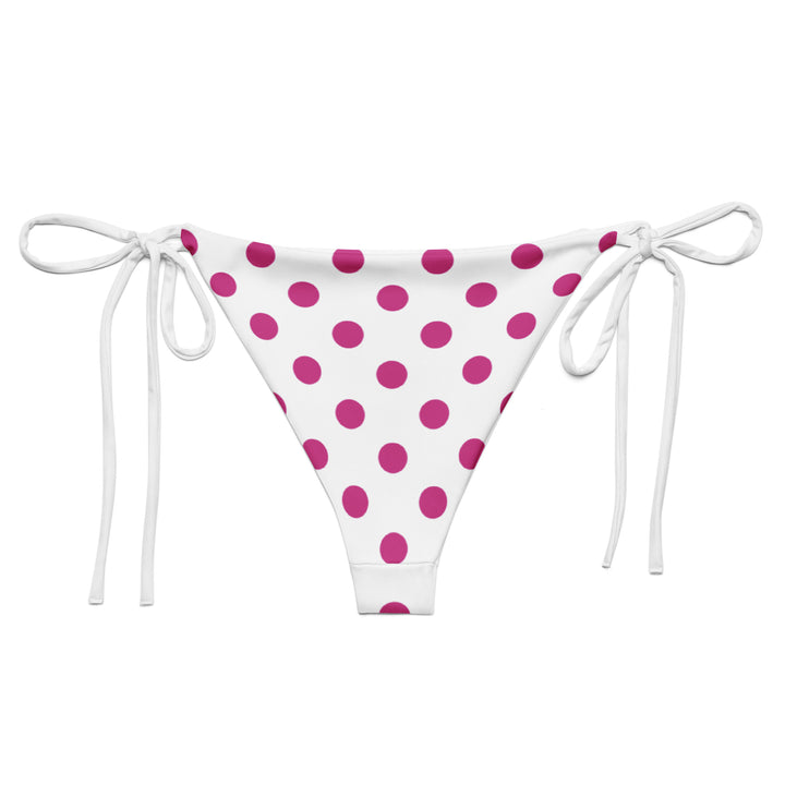 White Polka Dot String Bikini Bottom