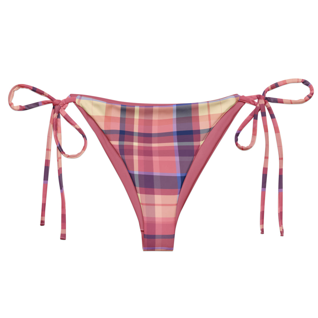lilac dream plaid string bikini bottom