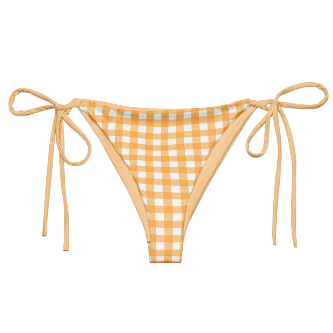 Yellow Gingham String Bikini Bottom
