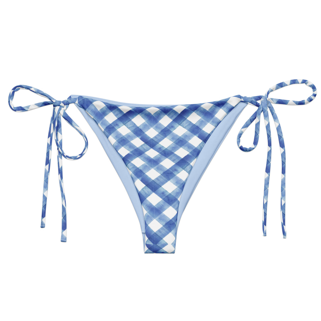 Blue Gingham String Bikini