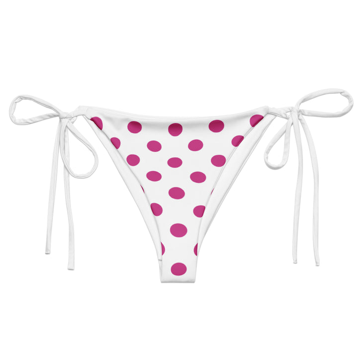 White Polka Dot String Bikini Bottom