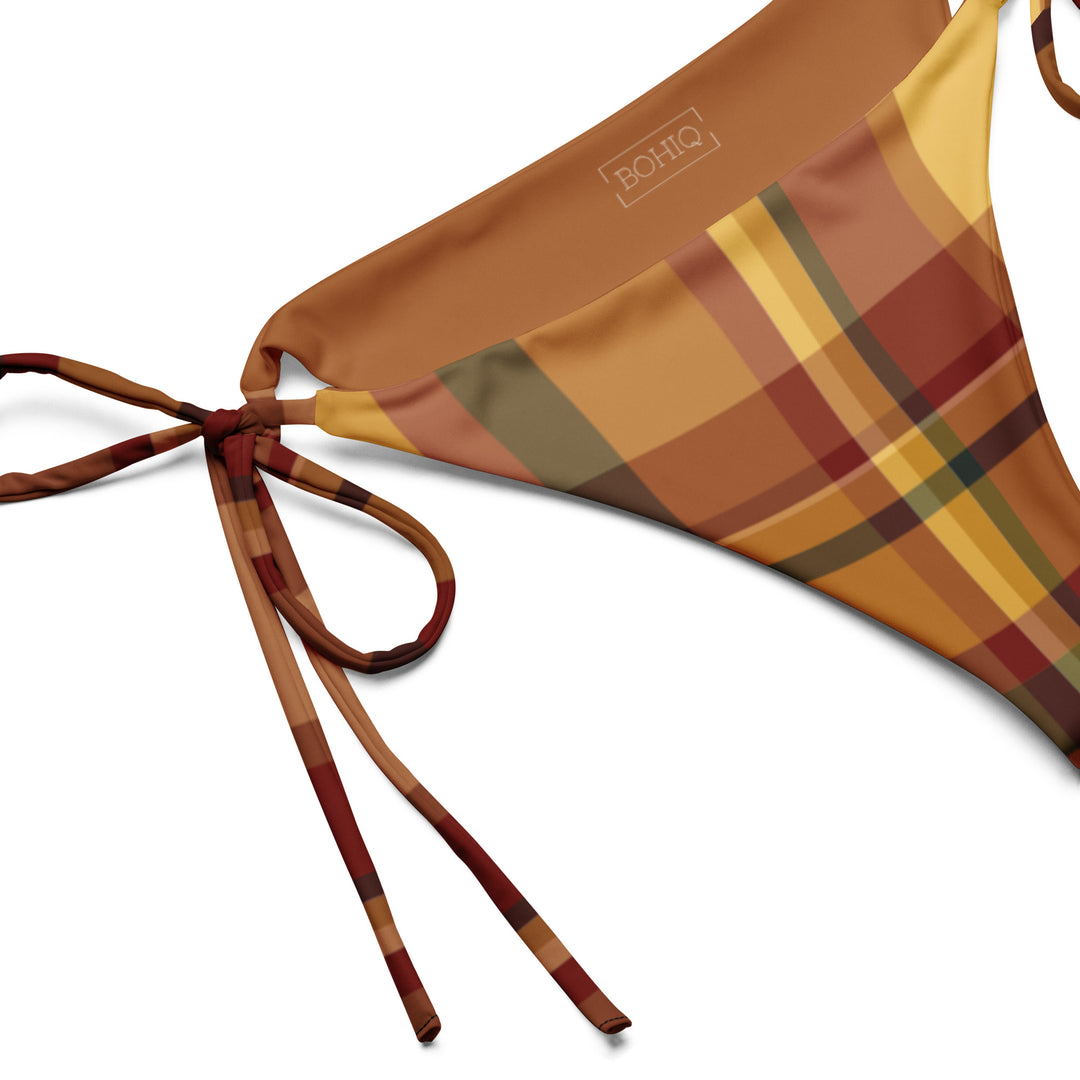 Sunset Plaid String Bikini Bottom