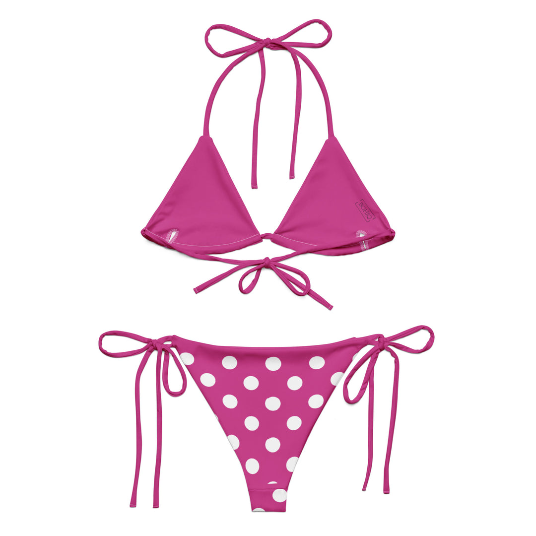 Fuchsia Bikini with White Polka Dots