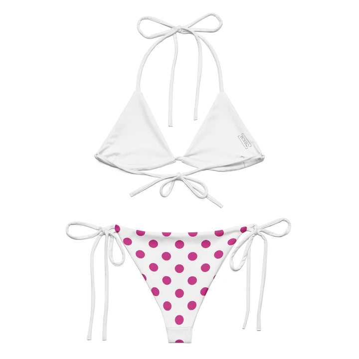 White Polka Dot Bikini Set – Triangle Top & Tie Side Bottom