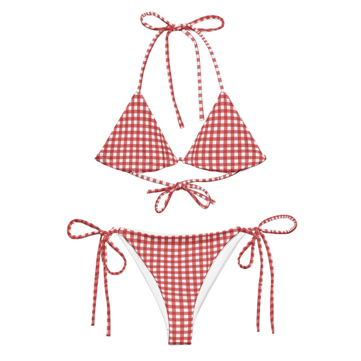 Red Gingham String Bikini BOHIQ